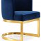 Gianna Dining Chair 718 Set of 2 Navy Velvet Fabric by Meridian