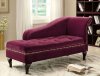 Lakeport Chaise CM-BN6893RD in Red Violet Velvet Fabric