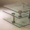 8052 Clear Glass Motion Cocktail Table 3Pc Set by Chintaly