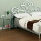 Silver Tone Metal Modern Bedroom w/Optional Night Stands