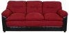 Burgundy Fabric and Bicast Modern Loveseat & Sofa Set w/Options