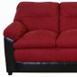 Burgundy Fabric and Bicast Modern Loveseat & Sofa Set w/Options