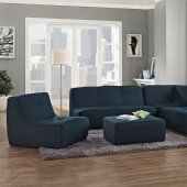 Align 5Pc Sectional Sofa Set in Azure Fabric by Modway