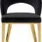 Roberto Dining Chair 765 Set of 2 Black Velvet Fabric - Meridian