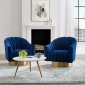 Buoyant Swivel Chair Set of 2 in Navy Velvet by Modway