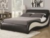 Niguel 300170 Upholstered Bed Black/White Leatherette by Coaster