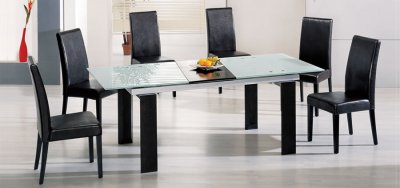 Modern Dinette Set With Frosted Glass Top