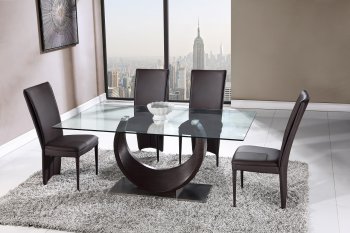 D2185DT Dining Table in Wenge by Global w/Optional Brown Chairs [GFDS-D2185DT-D6605DC-BR]