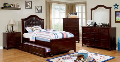 Olivia CM7155EX 4Pc Youth Bedroom Set in Espresso w/Options