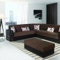 Safir Sectional Sofa Convertible in Brown Microfiber by Rain