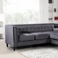 Taylor Sectional Sofa 643 in Grey Velvet Fabric by Meridian