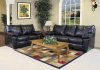 16184-296 Siamese Sofa & Loveseat Set in Black by Chelsea