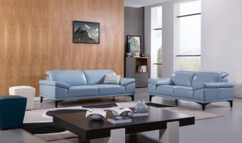 S215 Sofa in Aqua Leather by Beverly Hills w/Options [BHS-S215 Aqua]