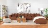 Jennifer Sectional Sofa 551591 in Terracotta Fabric by Coaster