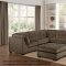 Savarin Sectional Sofa 8226DB in Dark Brown Fabric - Homelegance