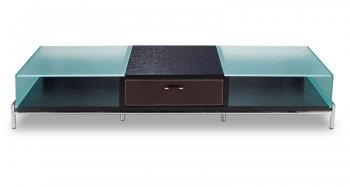 Wenge Finish Contemporary Tv Stand With Glass Storages [AHU-TVR6231A]