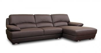 Euclid Sectional Sofa Brown Leather by Wholesale Interiors [WISS-Euclid Brown]