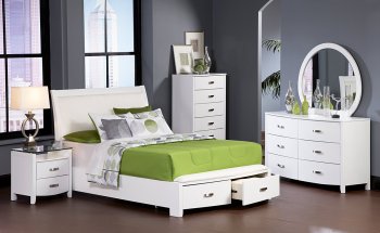 Lyric Bedroom 1737W in White by Homelegance w/Options [HEBS-1737W Lyric]