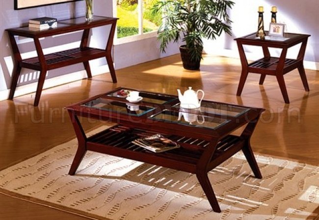 CM4664 Virginia Beach Coffee Table in Dark Cherry w/Options - Click Image to Close