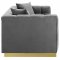 Vivacious Sofa in Gray Velvet Fabric by Modway