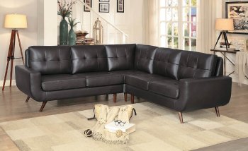 Deryn Sectional Sofa 8327DBR in Dark Brown by Homelegance [HESS-8327DBR-Deryn]