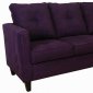 Eggplant Fabric Modern Sectional Sofa w/Wooden Legs