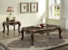 Latisha Coffee Table 3Pc Set 82145 w/Marble Top in Antique Oak