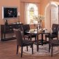 Dark Cherry Finish Dining Furniture W/Round Glass Top