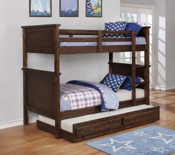 Dalton Bunk Bed 460555 in Country Brown by Coaster w/Options [CRKB-460555-Dalton]