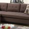 F7086 Reversible Sectional Sofa in Chocolate Fabric by Boss