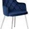 Salvatore Dining Chair 758 Set of 2 Navy Velvet Fabric Meridian