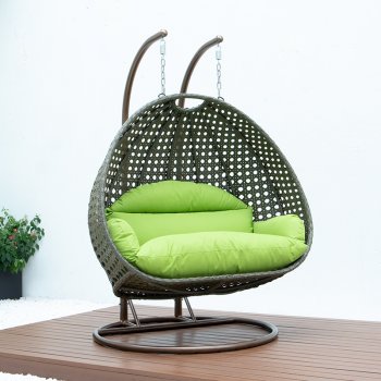 Wicker Hanging Double Egg Swing Chair ESCBG-57LG by LeisureMod [LMOUT-ESCBG-57LG]