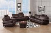 Brown Bonded Leather Contemporary Sofa Set w/Options