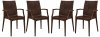 Weave Set of 4 Indoor/Outdoor Chairs MCA19BR -Brown - LeisureMod