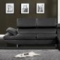 Kemi Sectional Sofa CM6553BK in Black Bonded Leather