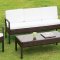 Makenna Outdoor Patio CM-OS2119 4Pc Set in White & Espresso