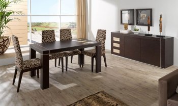 Irene Dining Table Fume Beige w/Optional Buffet & Side Chairs [EFDS-Irene Fume Beige]