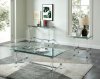 Tuva 3Pc Coffee & End Table CM4147 in Chrome & Glass