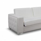 Alfa Sofa Bed Convertible in White Faux Leather by Whiteline