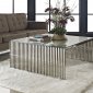 Gridiron Coffee Table in Stainless Steel w/Glass Top by Modway