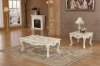 Venice Coffee Table 238 in Pearl White w/Marble Top & Optional E