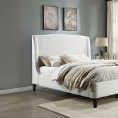 Mosby Upholstered Bed 306020 in Snow White Boucle by Coaster