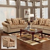 Beige Fabric Classic Sofa & Loveseat Set w/Optional Items