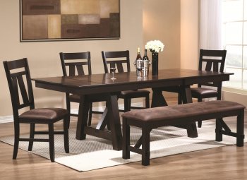 102651 Bunker Dining Table in Brown & Black by Coaster w/Options [CRDS-102651 Bunker]