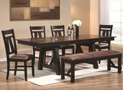 102651 Bunker Dining Table in Brown & Black by Coaster w/Options