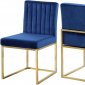 Giselle Dining Chair 778 Set of 2 Navy Velvet Fabric - Meridian