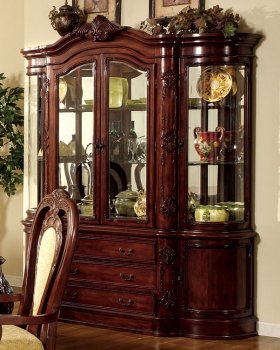 Dark Cherry Finish Elegant Formal Buffet w/Carving Details [CRBU-19-101301]