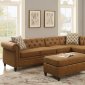 F6546 Sectional Sofa in Camel Leatherette by Boss w/Options