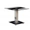 Two-Tone Glass Modern Coffee Table w/Black Base