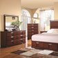 Dark Cherry Finish Hyland Modern Bedroom w/Options By Coaster